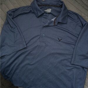 Callaway Blue Textured Polo Shirt